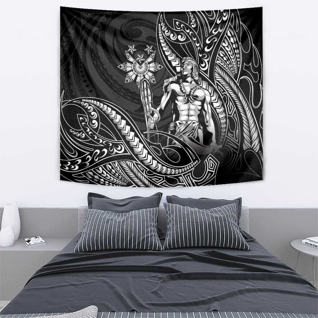 Filipinos Lapu Lapu Hero Tapestry Black Polynesian Tribal Tattoo LT05 - Polynesian Pride