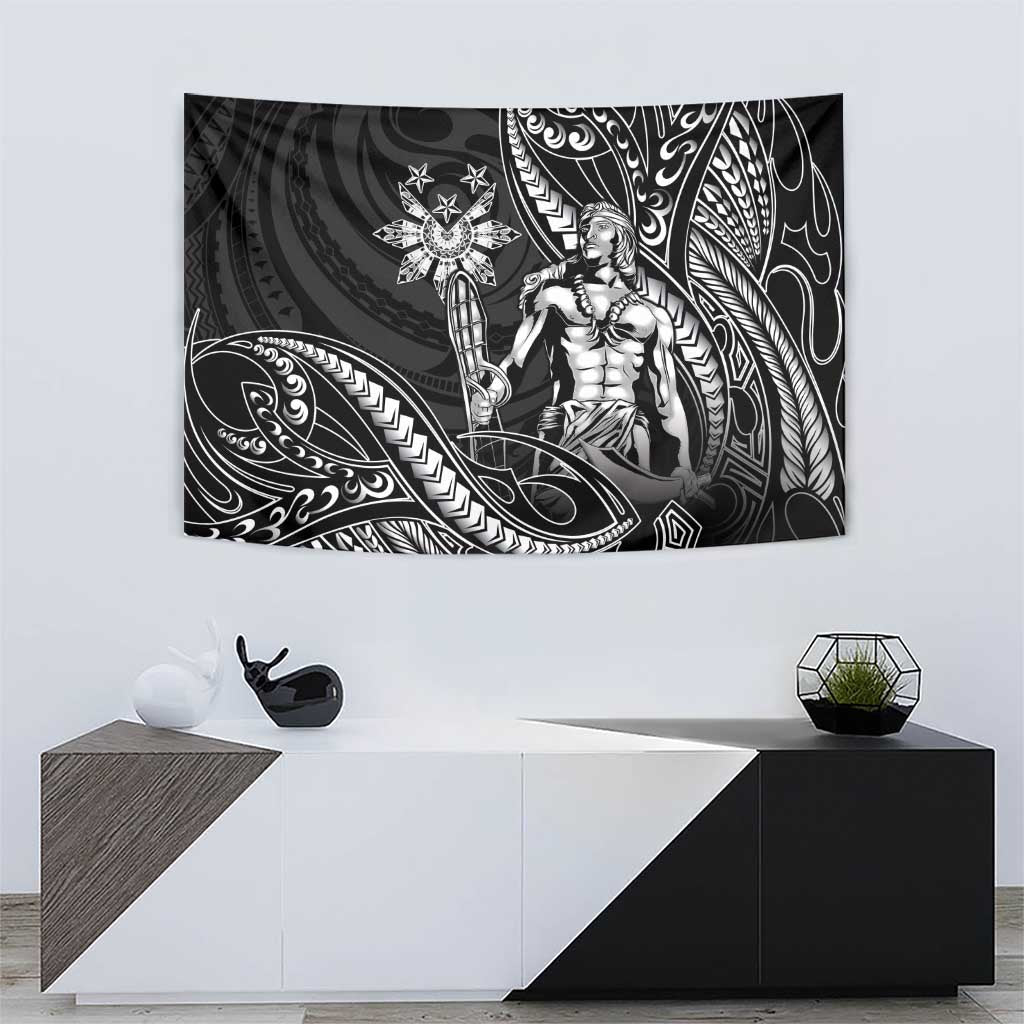 Filipinos Lapu Lapu Hero Tapestry Black Polynesian Tribal Tattoo LT05 - Polynesian Pride
