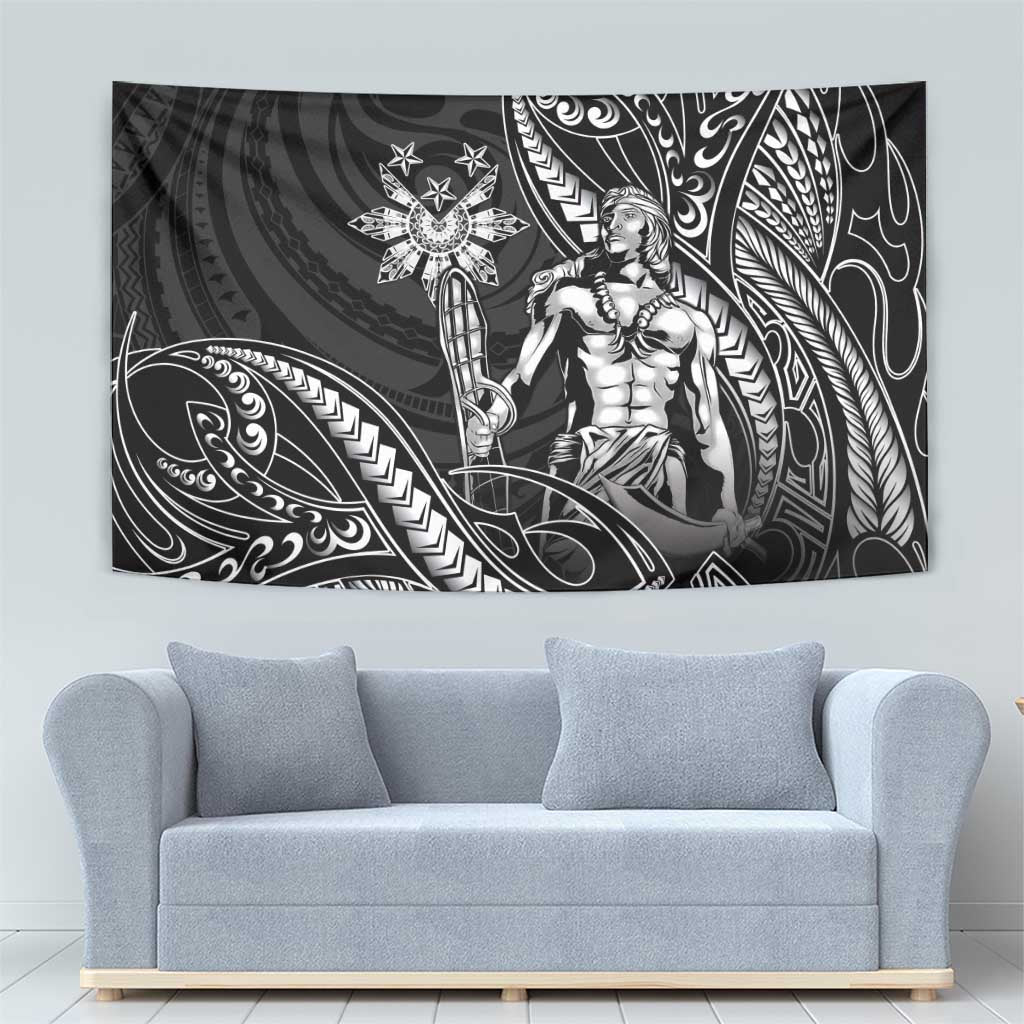 Filipinos Lapu Lapu Hero Tapestry Black Polynesian Tribal Tattoo LT05 - Polynesian Pride
