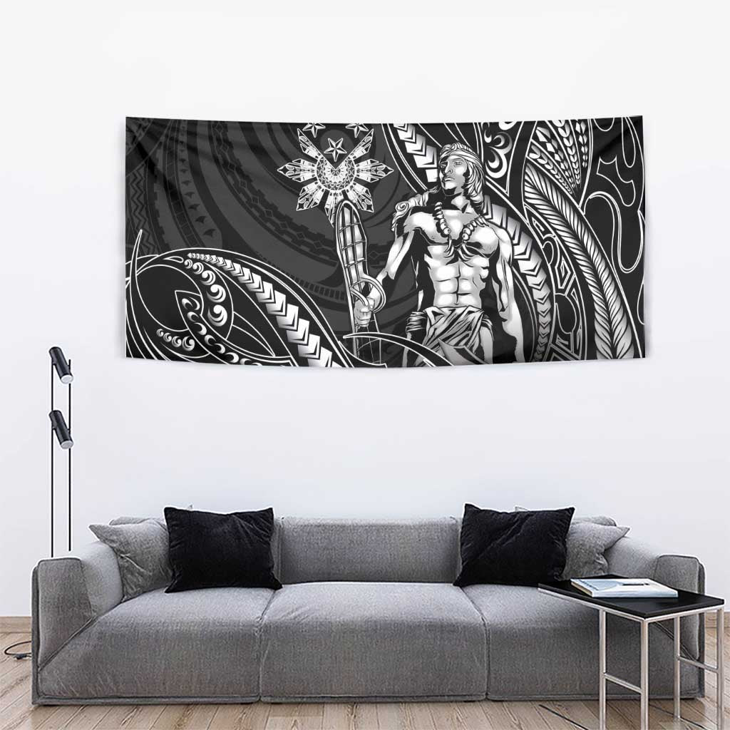 Filipinos Lapu Lapu Hero Tapestry Black Polynesian Tribal Tattoo LT05 - Polynesian Pride