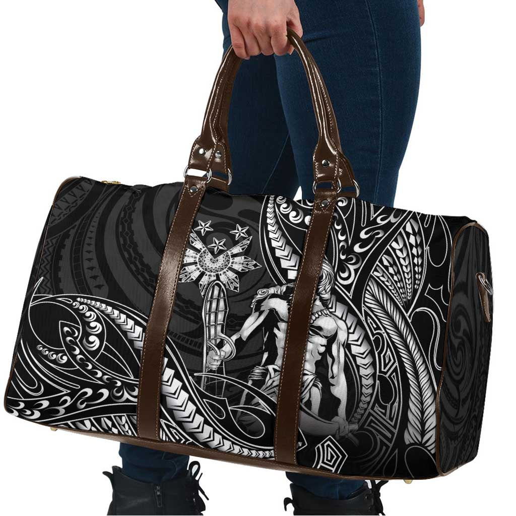 Filipinos Lapu Lapu Hero Travel Bag Black Polynesian Tribal Tattoo LT05 - Polynesian Pride