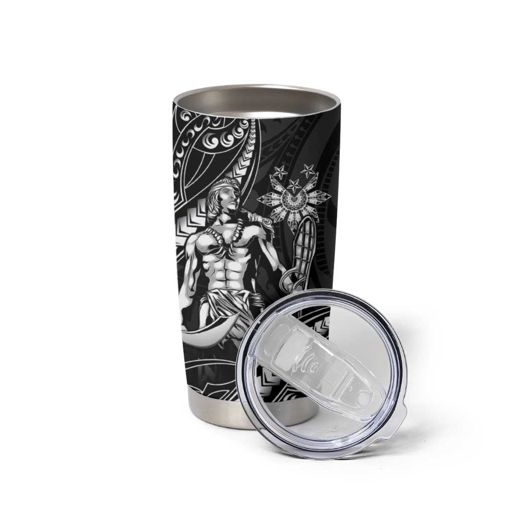 Filipinos Lapu Lapu Hero Tumbler Cup Black Polynesian Tribal Tattoo LT05 - Polynesian Pride