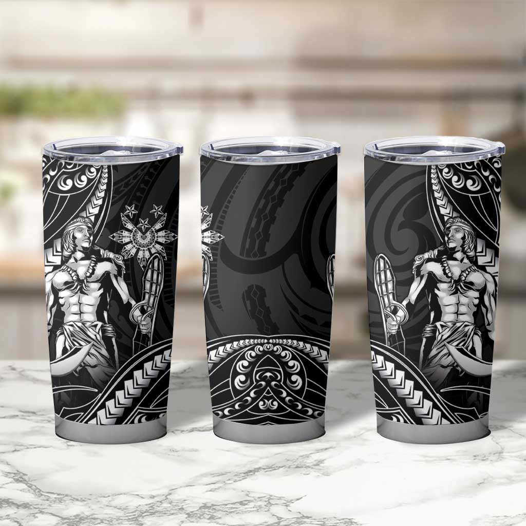 Filipinos Lapu Lapu Hero Tumbler Cup Black Polynesian Tribal Tattoo LT05 - Polynesian Pride