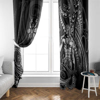 Filipinos Lapu Lapu Hero Window Curtain Black Polynesian Tribal Tattoo LT05 - Polynesian Pride