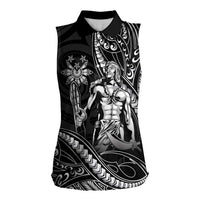 Filipinos Lapu Lapu Hero Women Sleeveless Polo Shirt Black Polynesian Tribal Tattoo