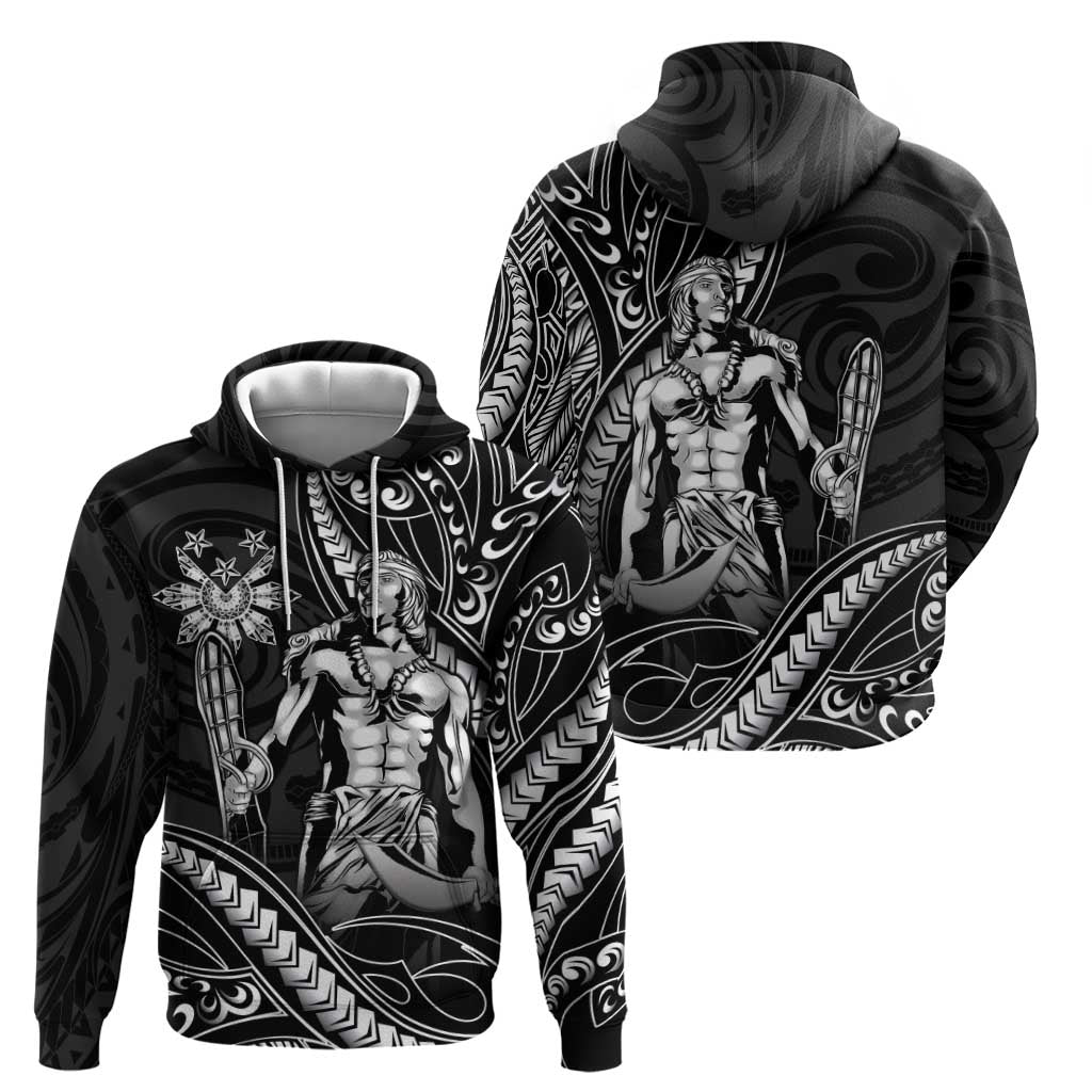 Filipinos Lapu Lapu Hero Zip Hoodie Black Polynesian Tribal Tattoo LT05 - Polynesian Pride