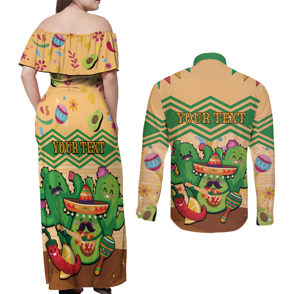 Personalised Hawaii Cinco De Mayo Couples Matching Off Shoulder Maxi Dress and Long Sleeve Button Shirt Funny Style LT05 - Polynesian Pride