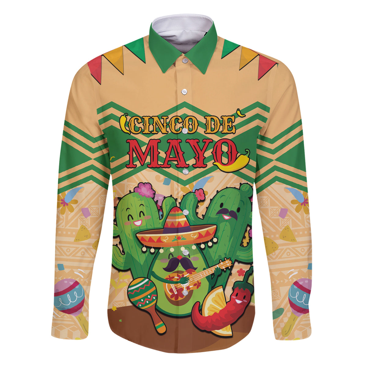 Personalised Hawaii Cinco De Mayo Family Matching Off Shoulder Maxi Dress and Hawaiian Shirt Funny Style LT05 Dad's Shirt - Long Sleeve Brown - Polynesian Pride