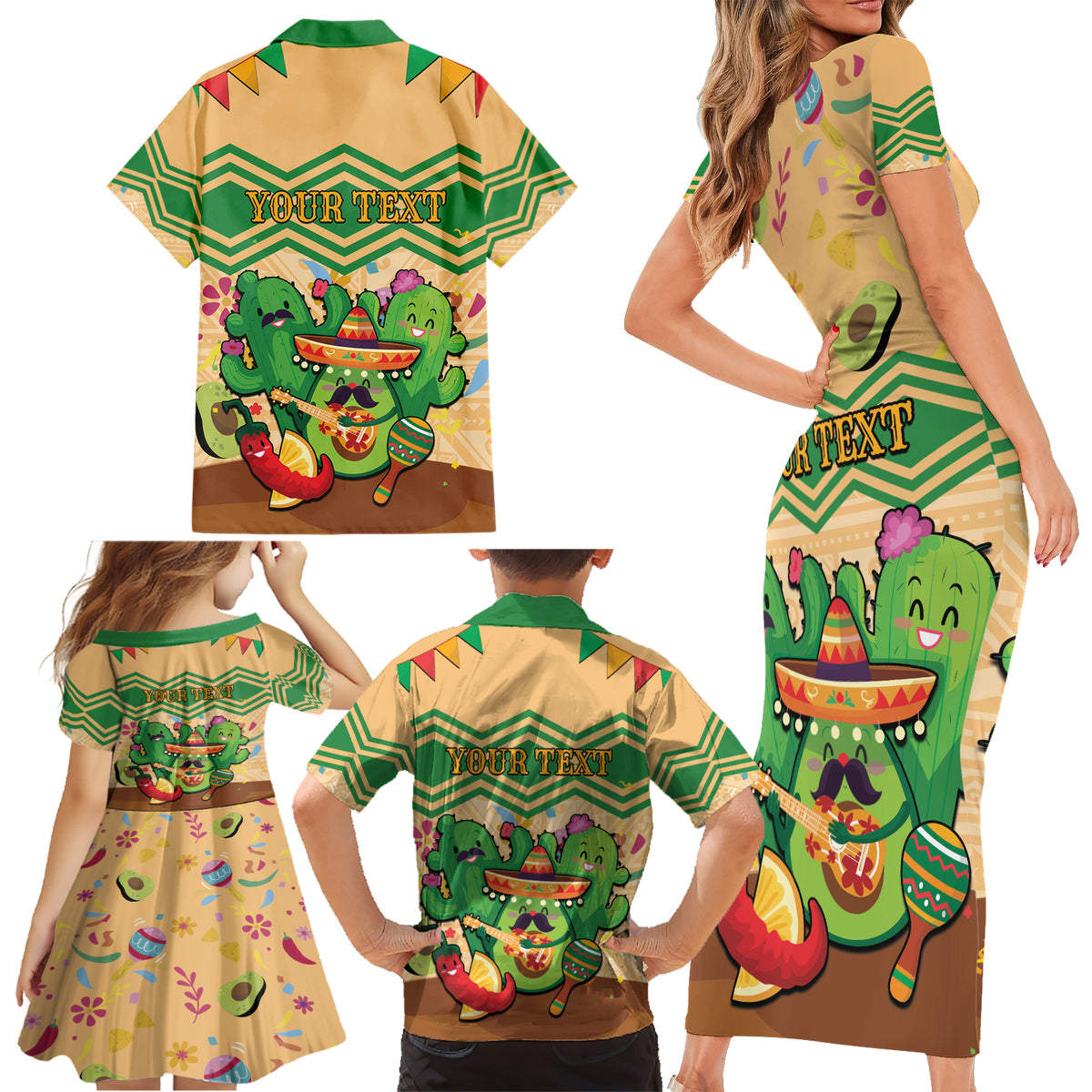 Personalised Hawaii Cinco De Mayo Family Matching Short Sleeve Bodycon Dress and Hawaiian Shirt Funny Style LT05 - Polynesian Pride