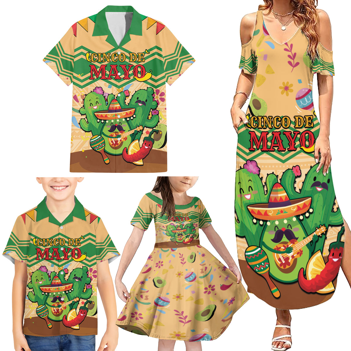 Personalised Hawaii Cinco De Mayo Family Matching Summer Maxi Dress and Hawaiian Shirt Funny Style LT05 - Polynesian Pride