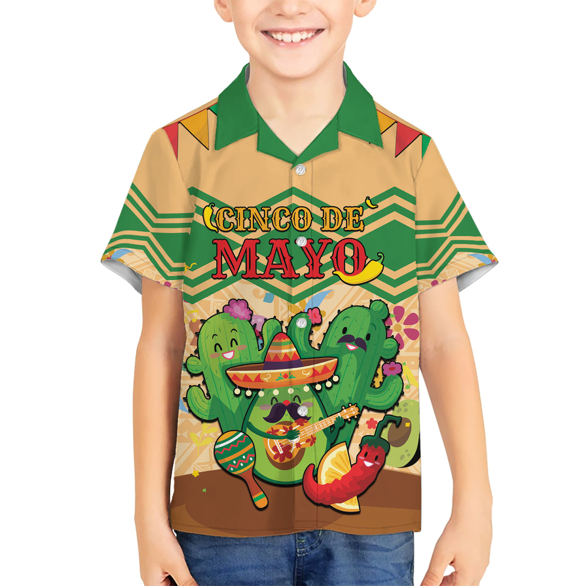 Personalised Hawaii Cinco De Mayo Kid Hawaiian Shirt Funny Style LT05 Kid Brown - Polynesian Pride