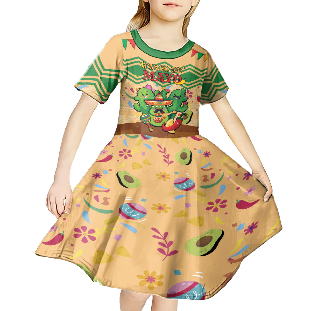 Personalised Hawaii Cinco De Mayo Kid Short Sleeve Dress Funny Style LT05 - Polynesian Pride