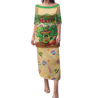 Personalised Hawaii Cinco De Mayo Puletasi Funny Style LT05 Long Dress Brown - Polynesian Pride