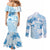 Happy Fiji Girmit Day Couples Matching Mermaid Dress and Long Sleeve Button Shirt Fijian Tapa With Mandala Pattern