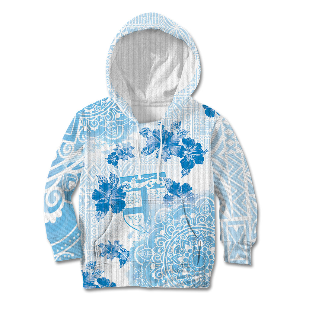 Happy Fiji Girmit Day Kid Hoodie Fijian Tapa With Mandala Pattern