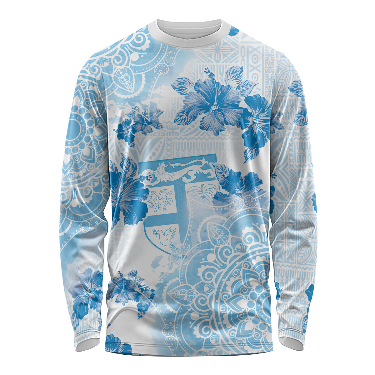 Happy Fiji Girmit Day Long Sleeve Shirt Fijian Tapa With Mandala Pattern