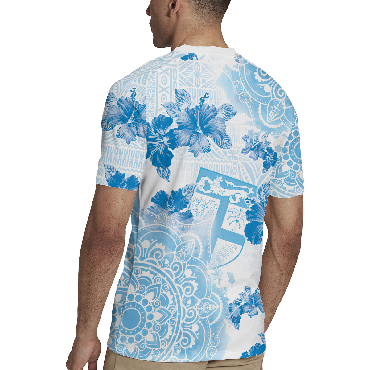 Happy Fiji Girmit Day Rugby Jersey Fijian Tapa With Mandala Pattern