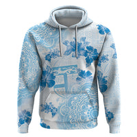 Happy Fiji Girmit Day Zip Hoodie Fijian Tapa With Mandala Pattern
