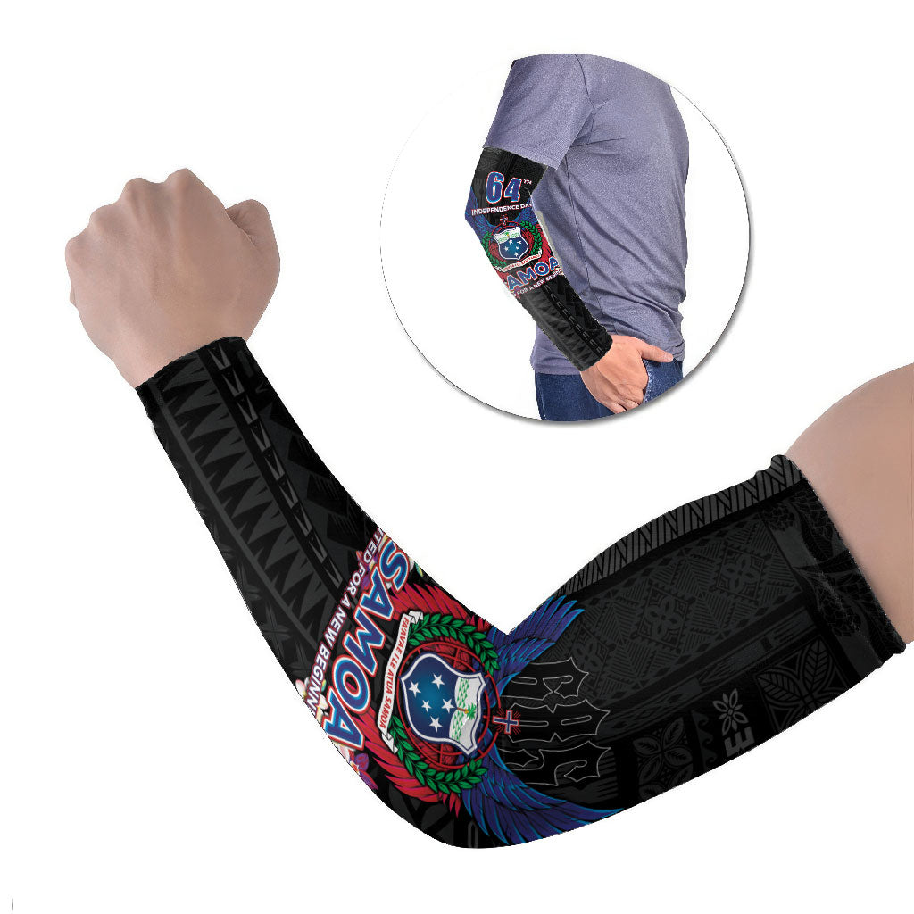 Samoa 64th Independence Anniversary Arm Sleeves LT05 Set of 2 Black - Polynesian Pride