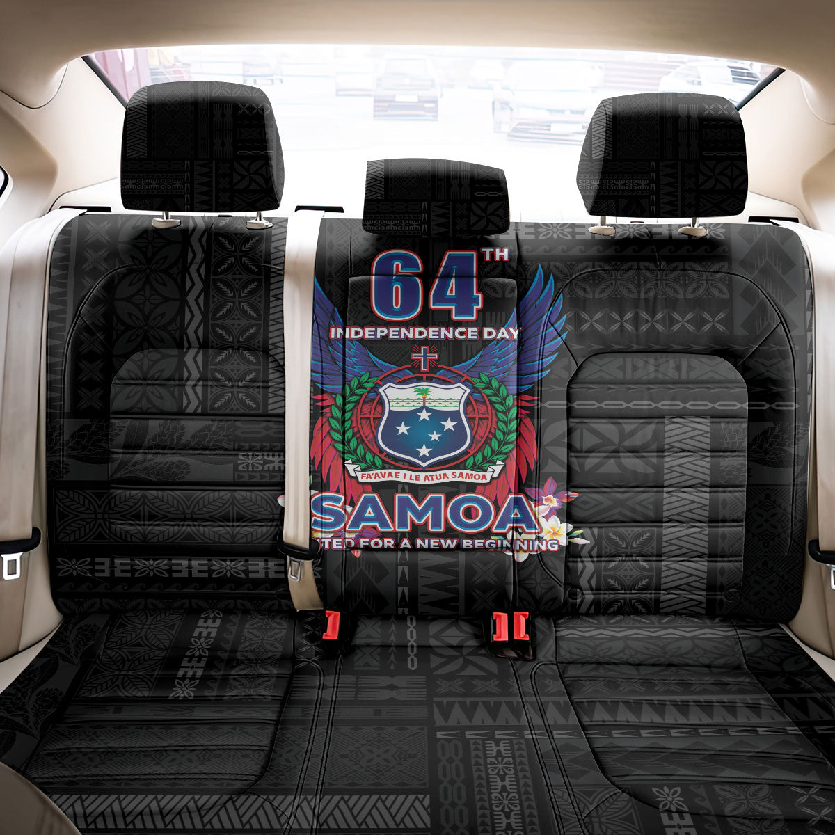 Samoa 64th Independence Anniversary Back Car Seat Cover LT05 - Polynesian Pride
