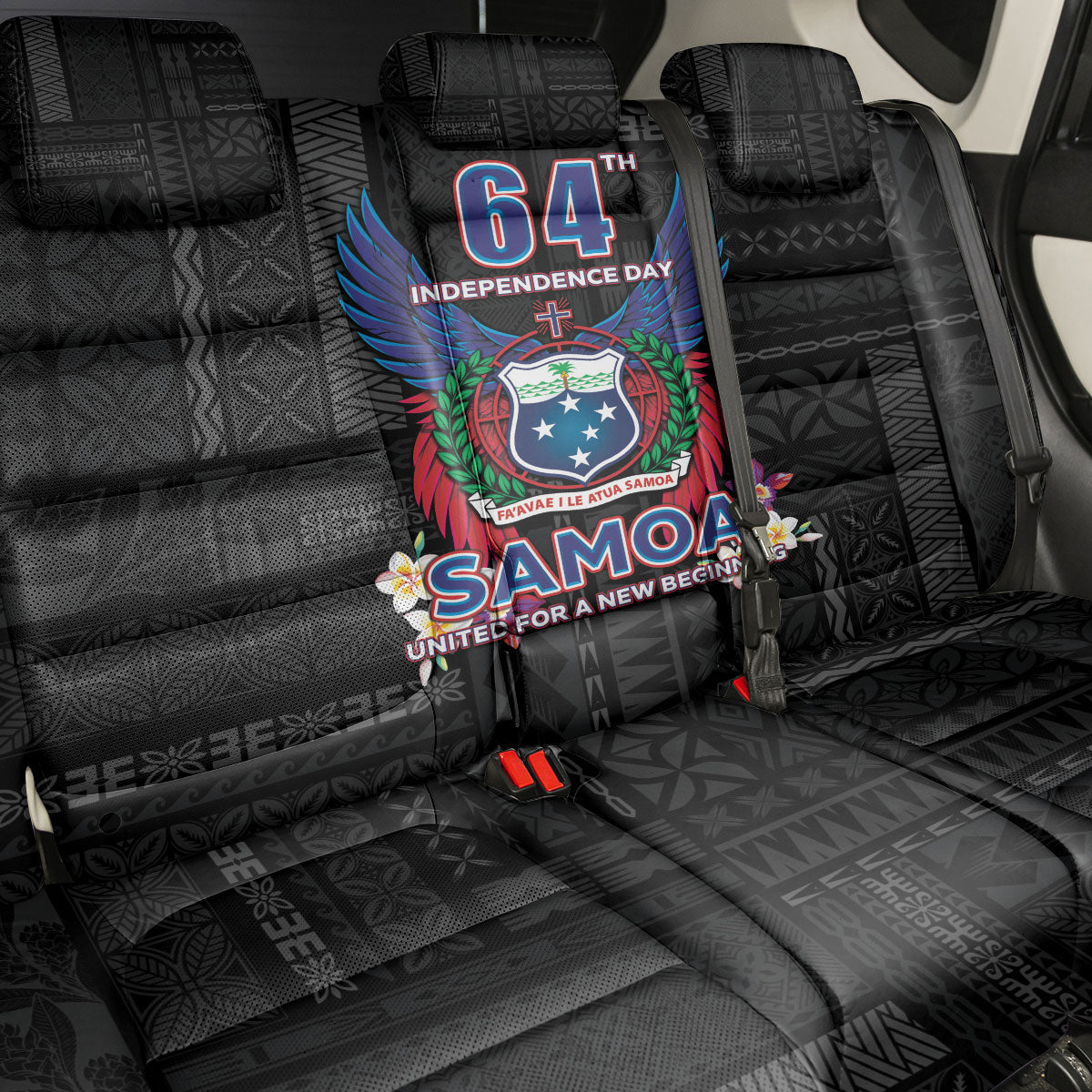 Samoa 64th Independence Anniversary Back Car Seat Cover LT05 - Polynesian Pride