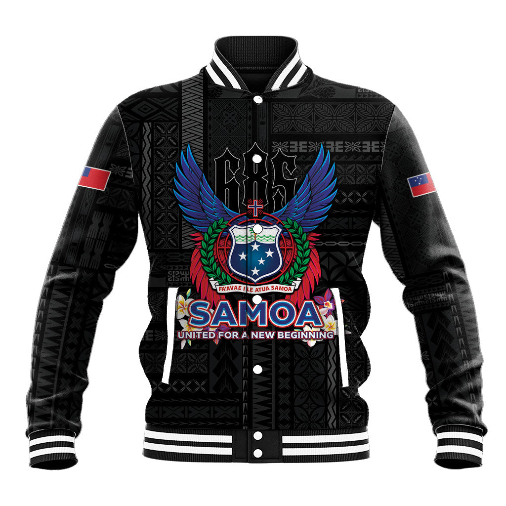Samoa 64th Independence Anniversary Baseball Jacket LT05 Unisex Black - Polynesian Pride