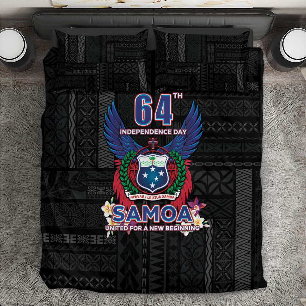 Samoa 64th Independence Anniversary Bedding Set LT05 Black - Polynesian Pride