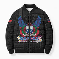 Samoa 64th Independence Anniversary Bomber Puffer Jacket LT05 Unisex Black - Polynesian Pride
