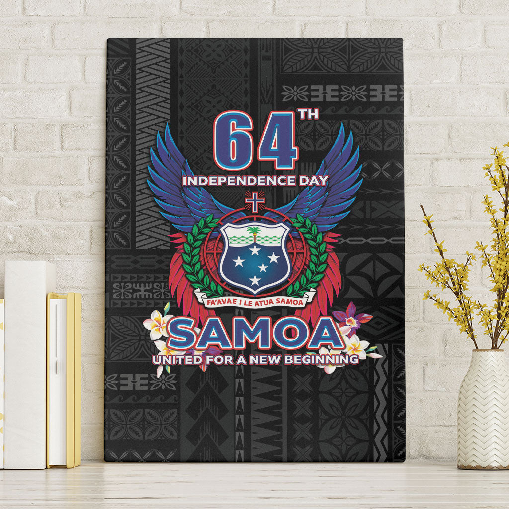 Samoa 64th Independence Anniversary Canvas Wall Art LT05 Without Frame Black - Polynesian Pride