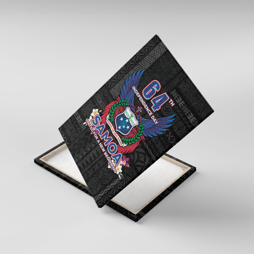 Samoa 64th Independence Anniversary Canvas Wall Art LT05 With Frame Black - Polynesian Pride