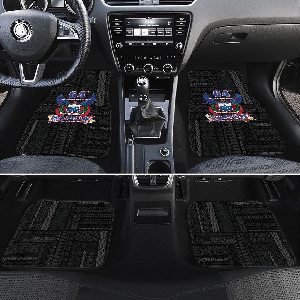 Samoa 64th Independence Anniversary Car Mats LT05 Set 4pcs Black - Polynesian Pride