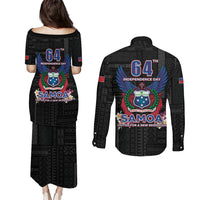 Samoa 64th Independence Anniversary Couples Matching Puletasi and Long Sleeve Button Shirt LT05 - Polynesian Pride
