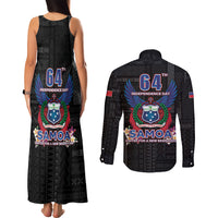 Samoa 64th Independence Anniversary Couples Matching Tank Maxi Dress and Long Sleeve Button Shirt LT05 - Polynesian Pride