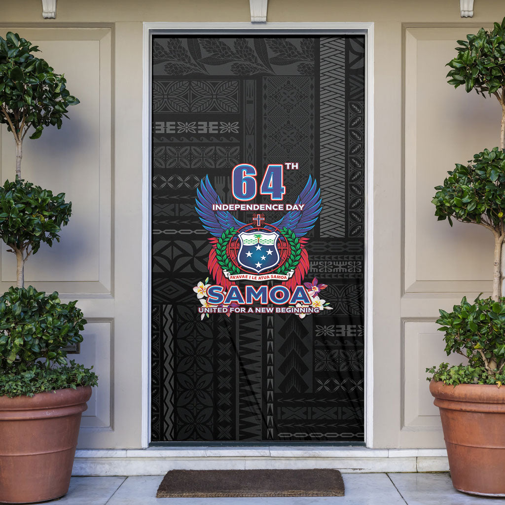 Samoa 64th Independence Anniversary Door Cover LT05 Black - Polynesian Pride