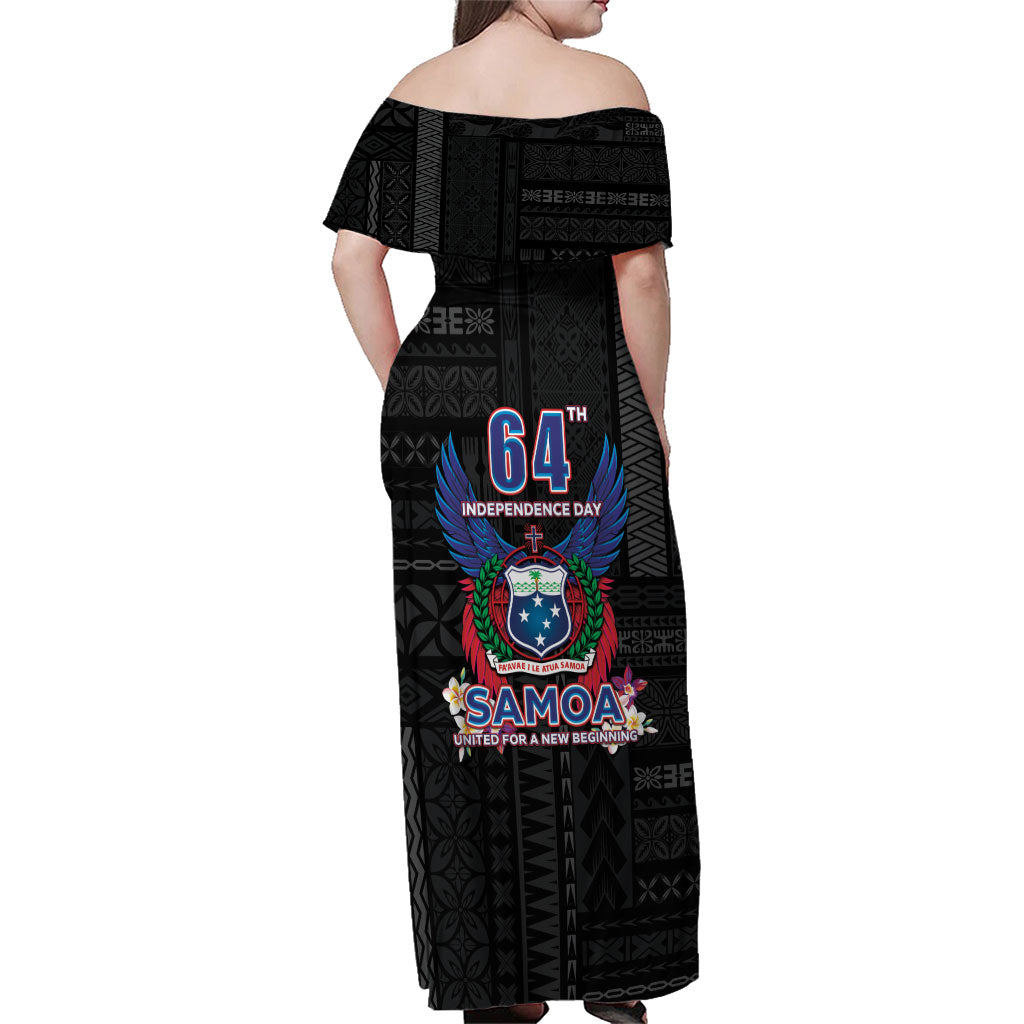 Samoa 64th Independence Anniversary Family Matching Off Shoulder Maxi Dress and Hawaiian Shirt LT05 - Polynesian Pride