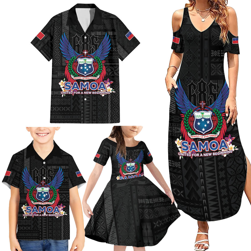 Samoa 64th Independence Anniversary Family Matching Summer Maxi Dress and Hawaiian Shirt LT05 - Polynesian Pride