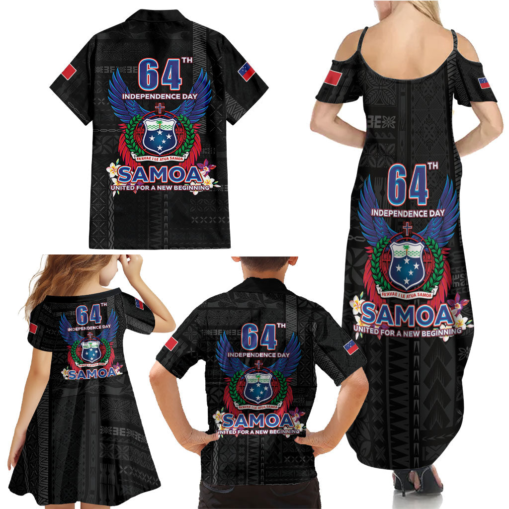 Samoa 64th Independence Anniversary Family Matching Summer Maxi Dress and Hawaiian Shirt LT05 - Polynesian Pride