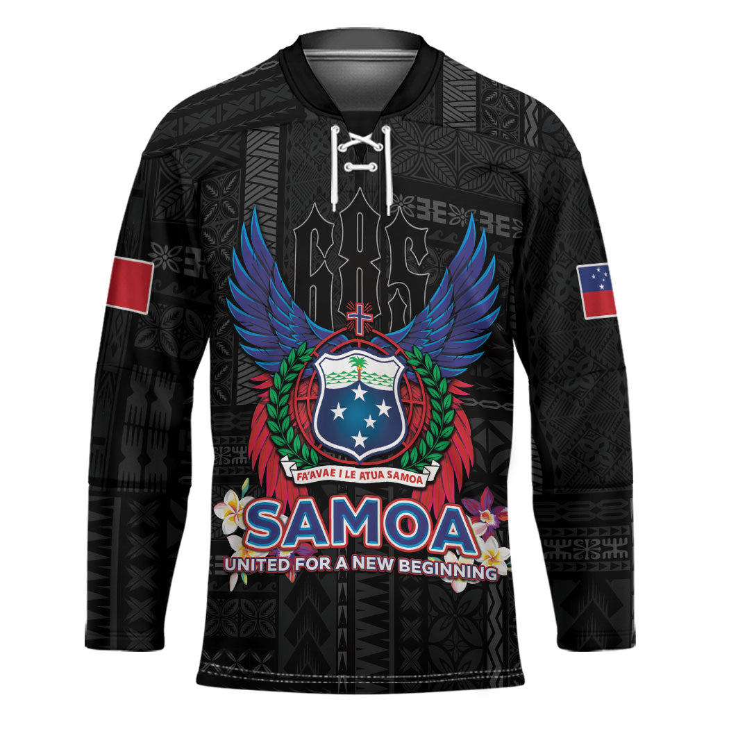 Samoa 64th Independence Anniversary Hockey Jersey LT05 Unisex Black - Polynesian Pride