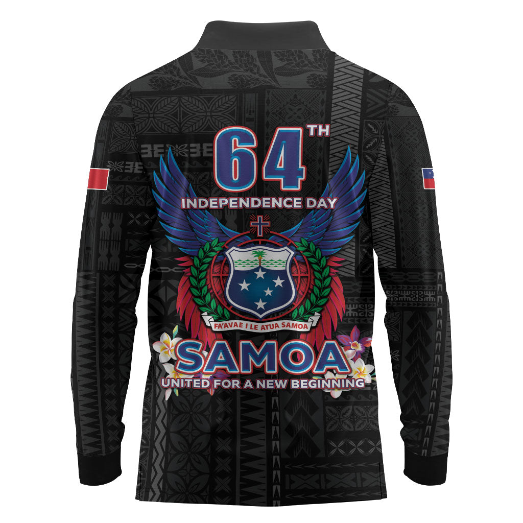 Samoa 64th Independence Anniversary Long Sleeve Polo Shirt LT05 - Polynesian Pride