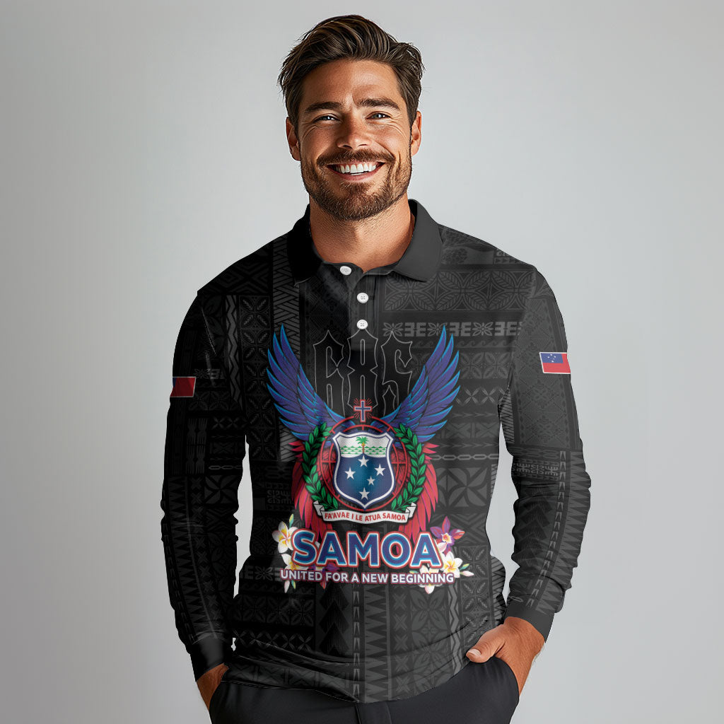 Samoa 64th Independence Anniversary Long Sleeve Polo Shirt LT05 - Polynesian Pride