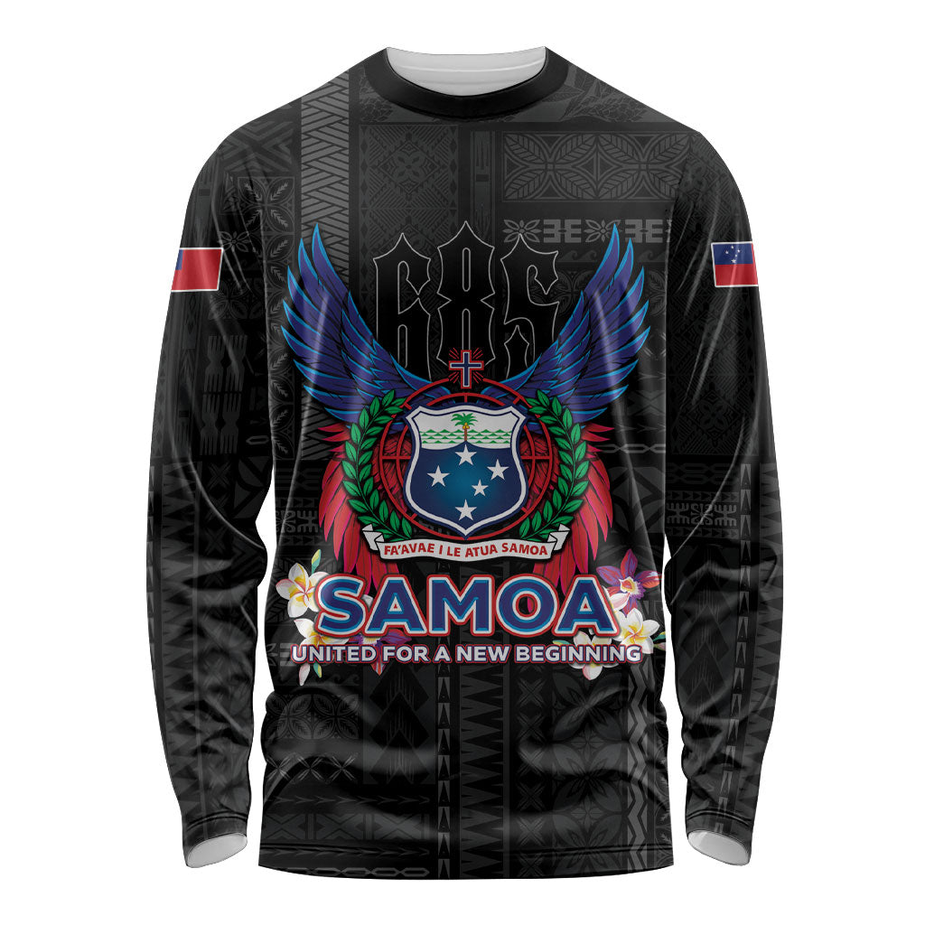 Samoa 64th Independence Anniversary Long Sleeve Shirt LT05 Unisex Black - Polynesian Pride