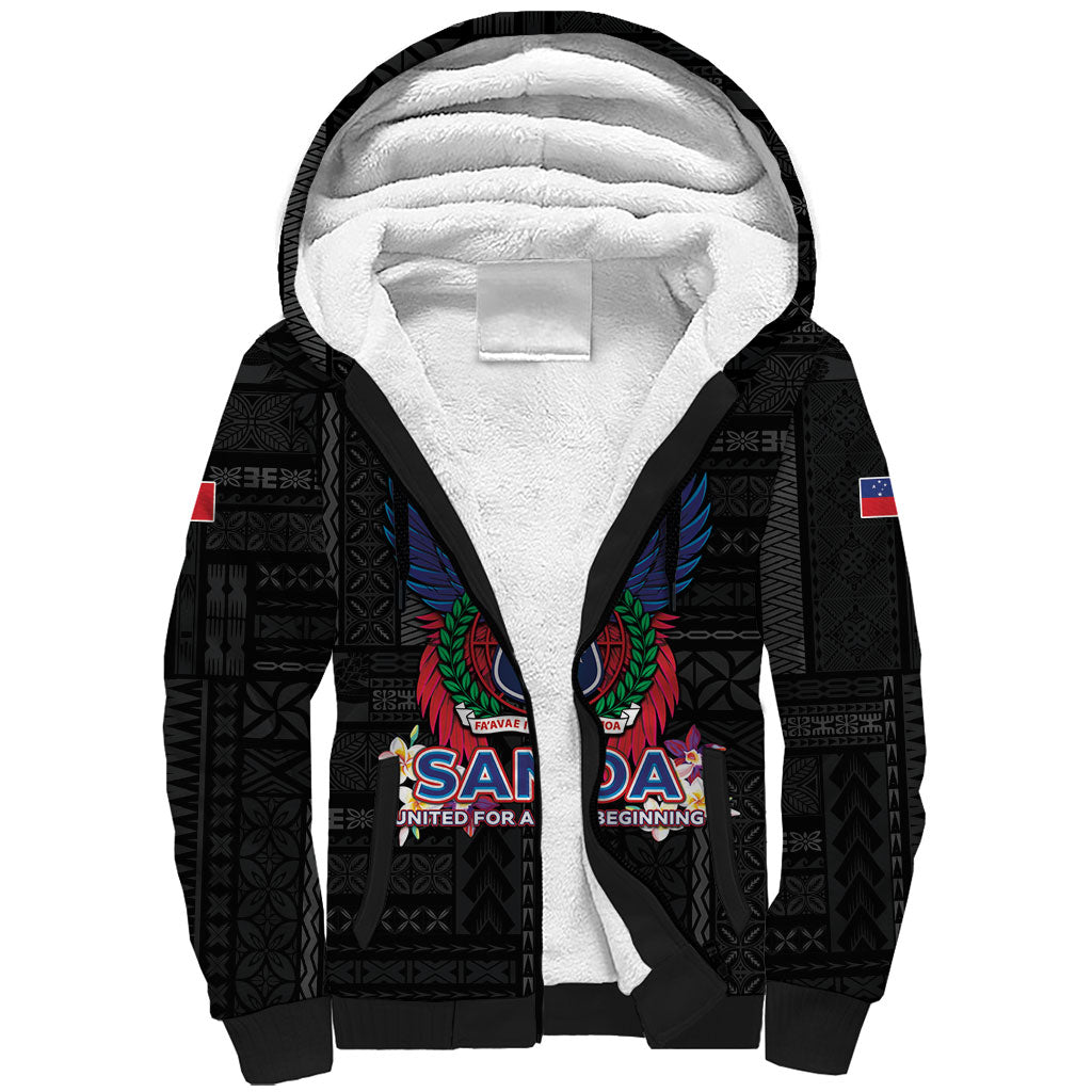 Samoa 64th Independence Anniversary Sherpa Hoodie LT05 Unisex Black - Polynesian Pride