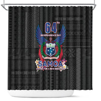 Samoa 64th Independence Anniversary Shower Curtain LT05 Black - Polynesian Pride