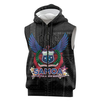 Samoa 64th Independence Anniversary Sleeveless Zip Hoodie LT05 Black - Polynesian Pride