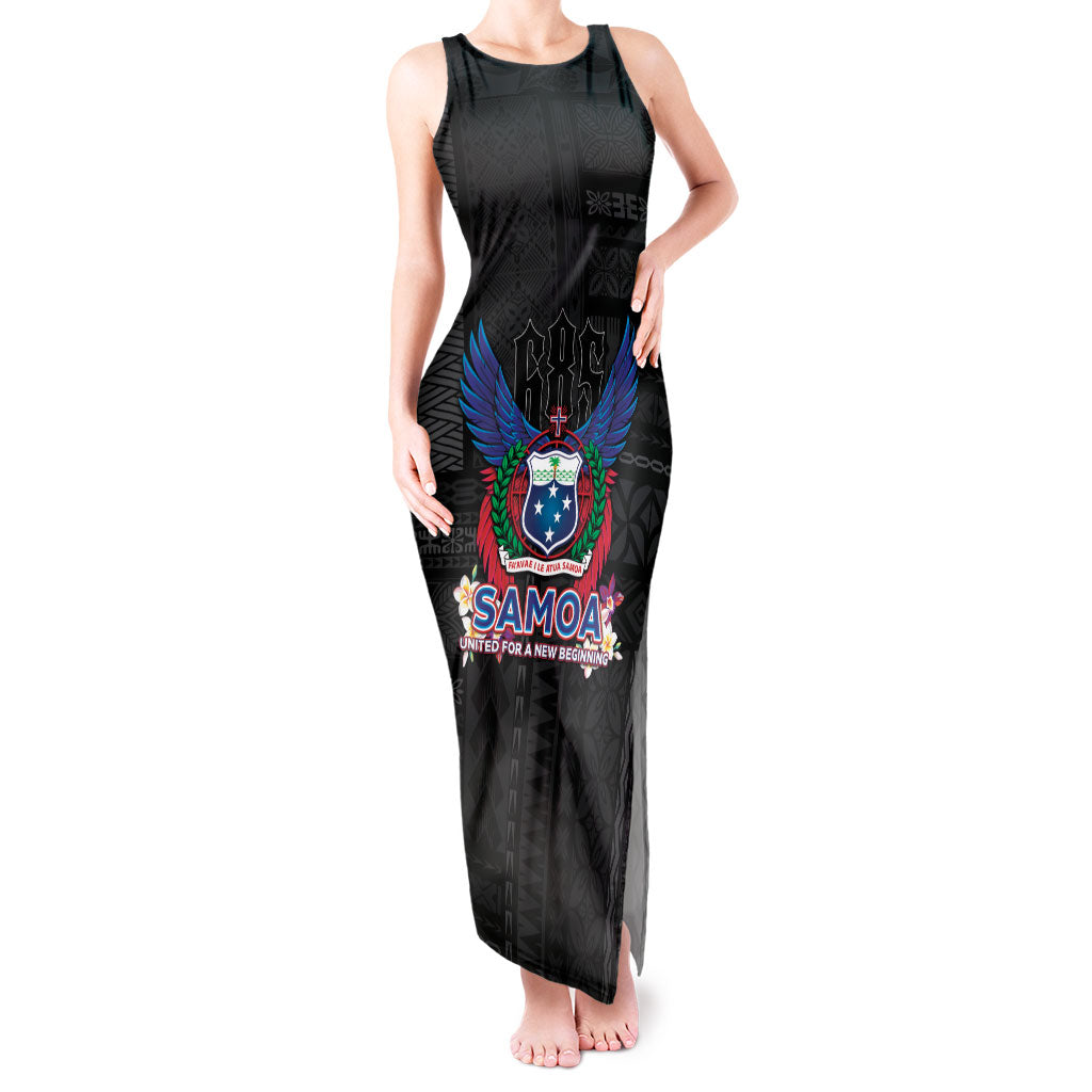 Samoa 64th Independence Anniversary Tank Maxi Dress LT05 Women Black - Polynesian Pride