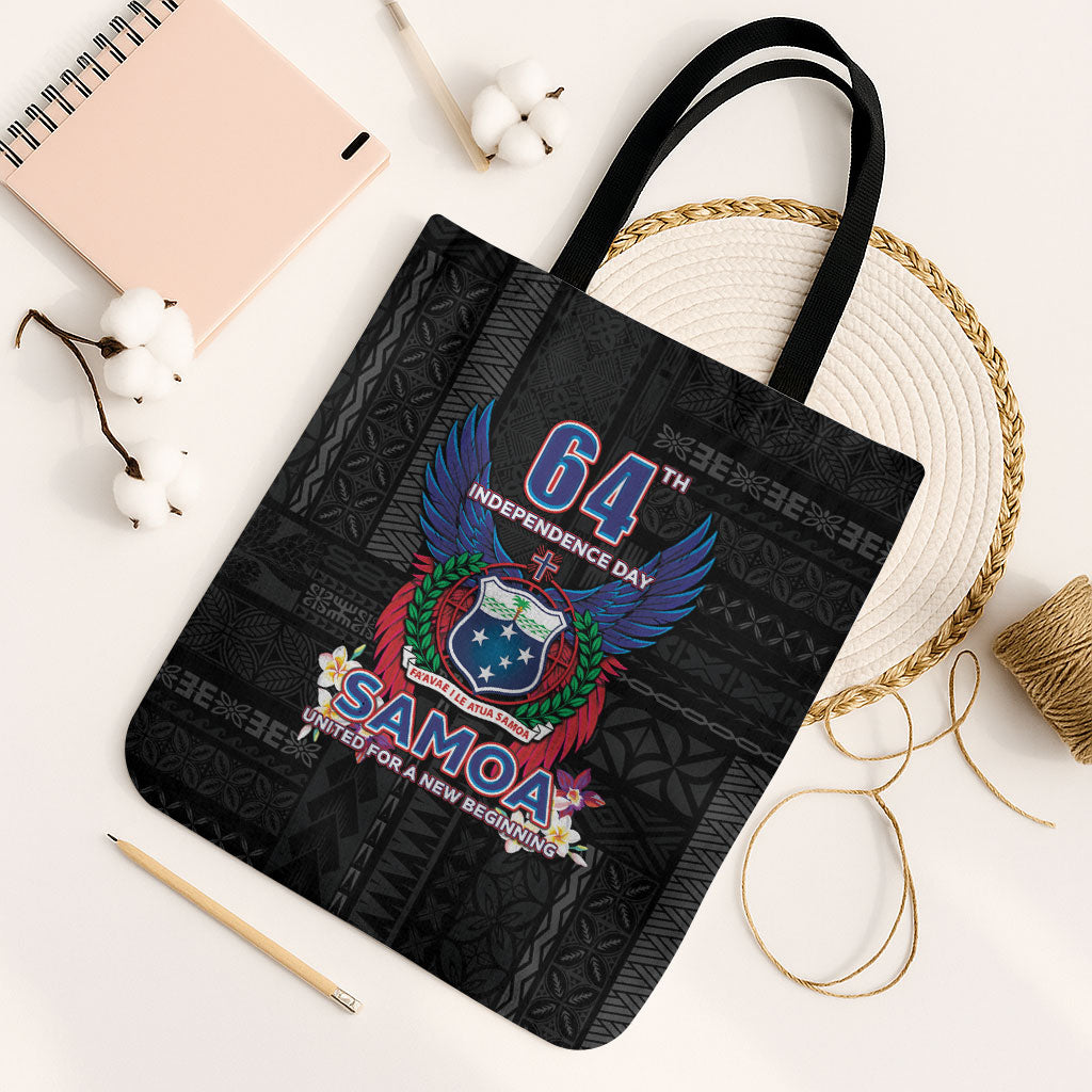 Samoa 64th Independence Anniversary Tote Bag LT05 Black Strap One Size Black - Polynesian Pride