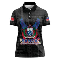 Samoa 64th Independence Anniversary Women Polo Shirt LT05 Female Black - Polynesian Pride