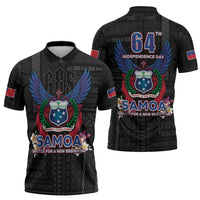 Samoa 64th Independence Anniversary Zipper Polo Shirt LT05 - Polynesian Pride