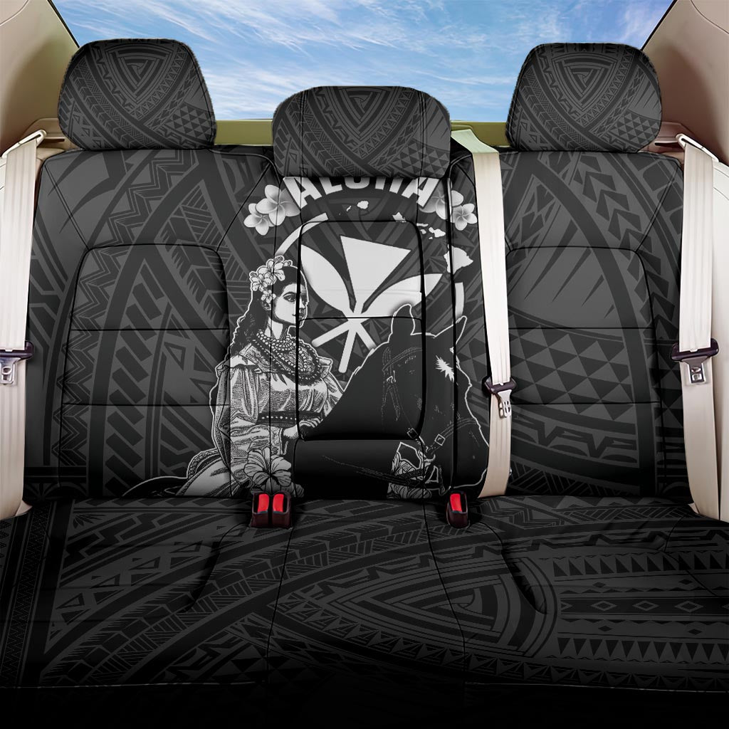 Hawaii King Kamehameha Day Parade Back Car Seat Cover With Pa'u Riders Plumeria Kakau Tribal Pattern