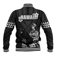 Hawaii King Kamehameha Day Parade Baseball Jacket With Pa'u Riders Plumeria Kakau Tribal Pattern